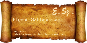 Eigner Szilveszter névjegykártya